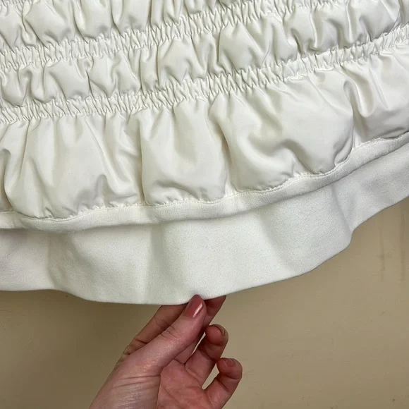 Hybris Y2K Made in Italy white down puffer jacket ruched 36 XS - Picture 8 of 11